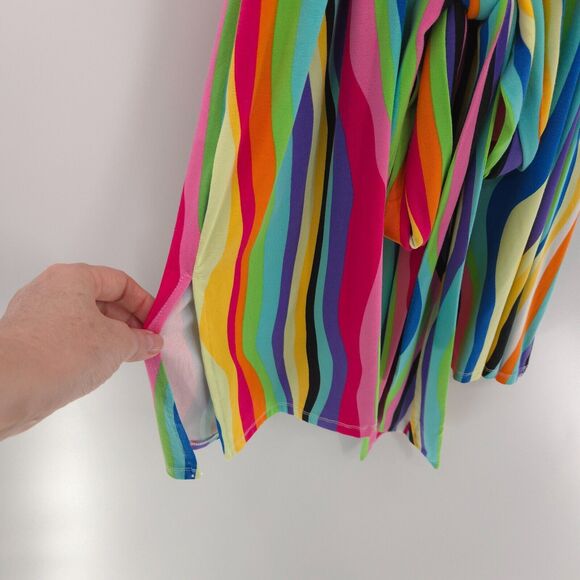 Eloquii striped Wrap Around Dress Womens Plus Size 16 rainbow stretch knit - Picture 11 of 11